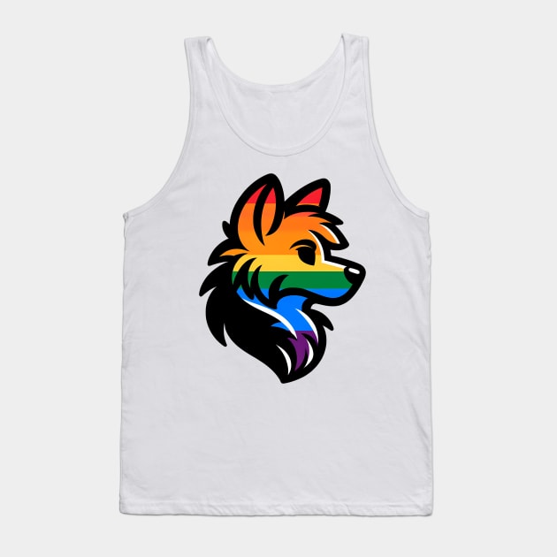 LGBTQ Furry Pride Wolf Logo Tank Top by Blue Bull Bazaar